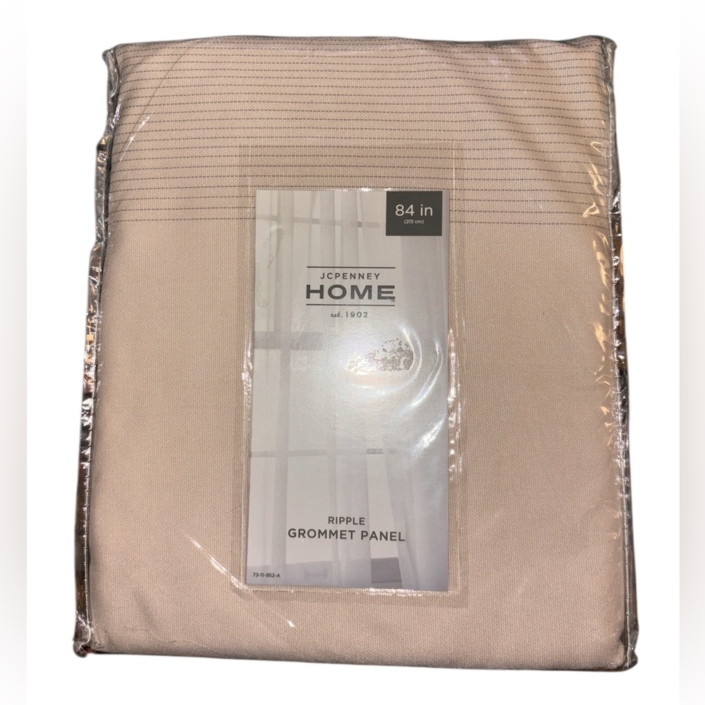 JCPenney Home Ripple Grommet Panel Curtain In Mocha Multi 50x84” - Picture 2 of 4